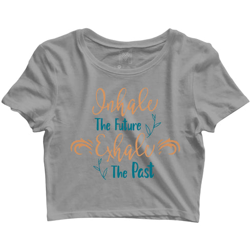 Yoga Fitness Yoga YOGA INHALE EXHALE Custom Printed Graphic Design Crop Top T-Shirt for Women